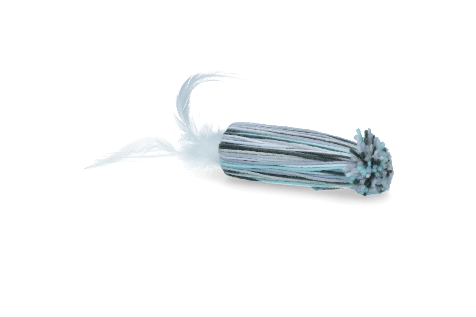 Yarn toy with feather octopus shape cat toy