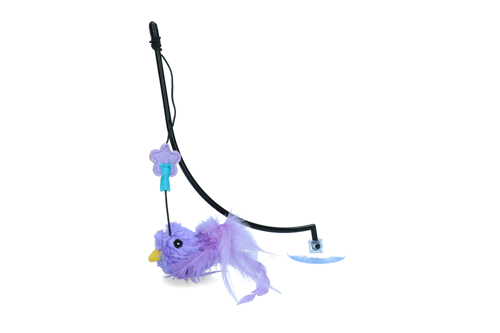 Feather cat toy with window clamp