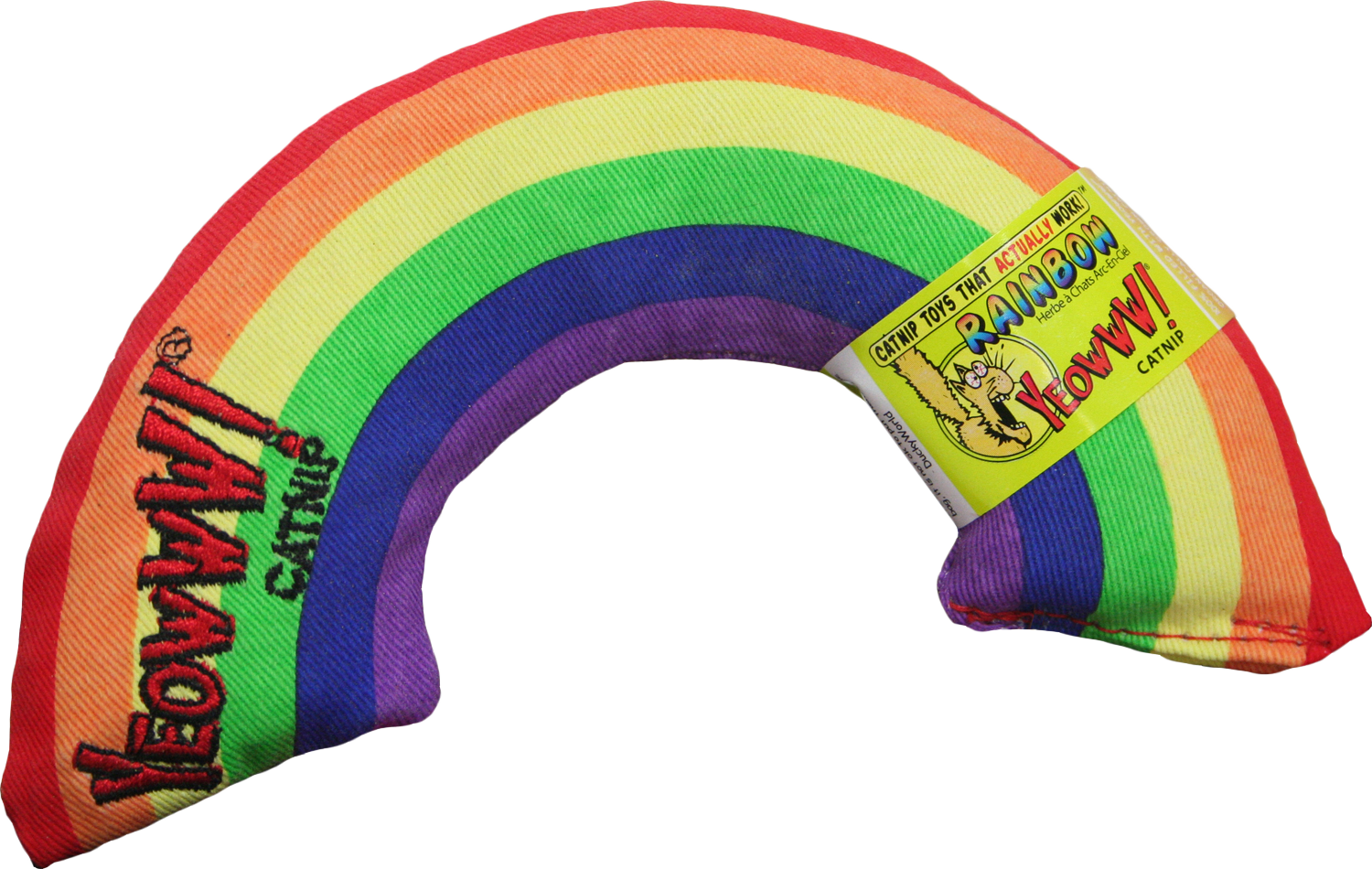 Rainbow cat toy filled with catnip