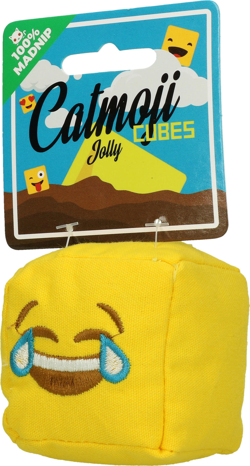 Emoji Cat Cube Jolly with cat root plush cat toy