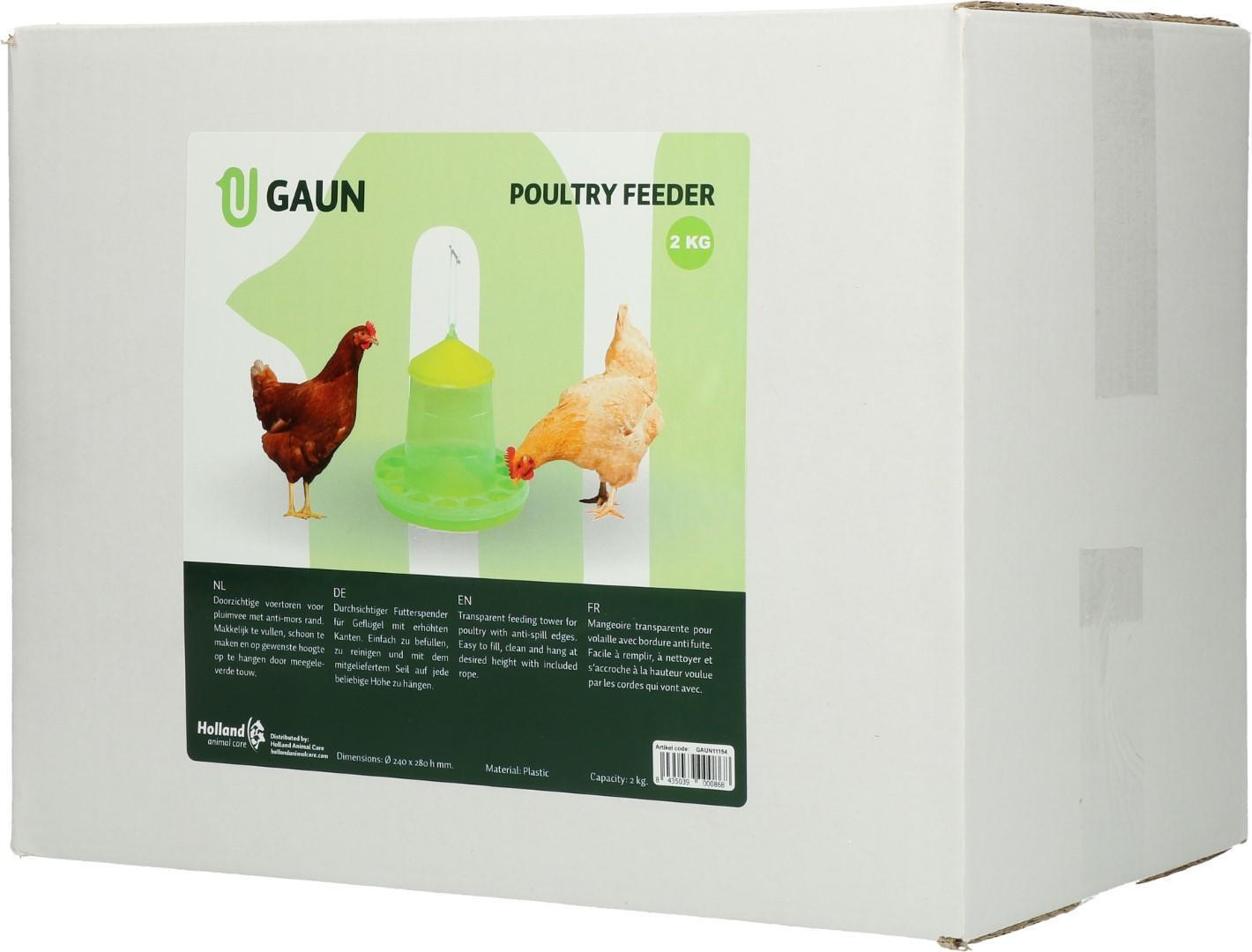 Poultry feed, feeder 2 kg green