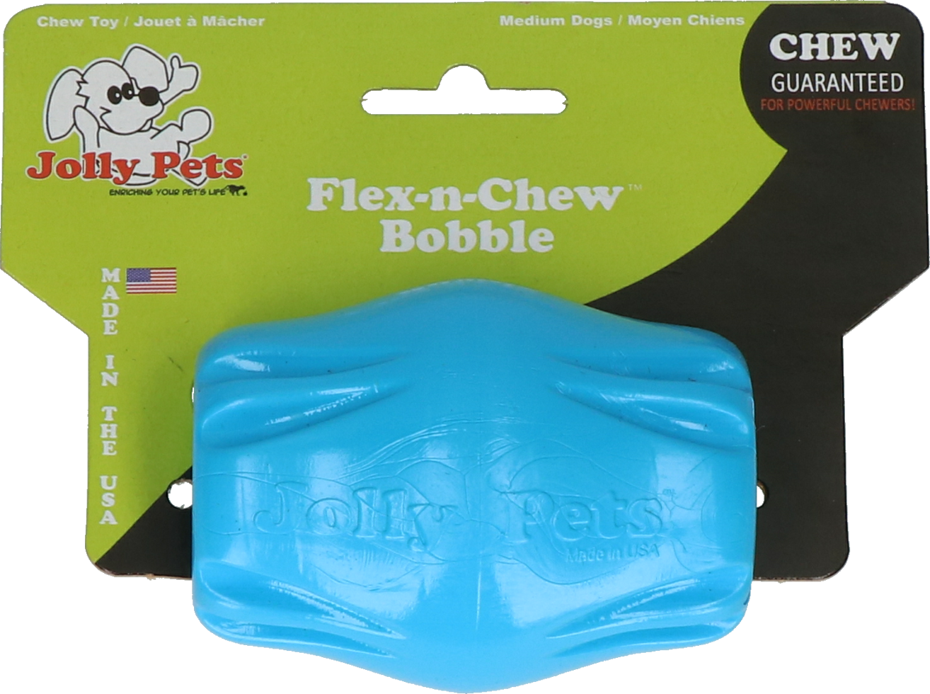 Flex-n-Chew oval chew toy blue medium dog toy