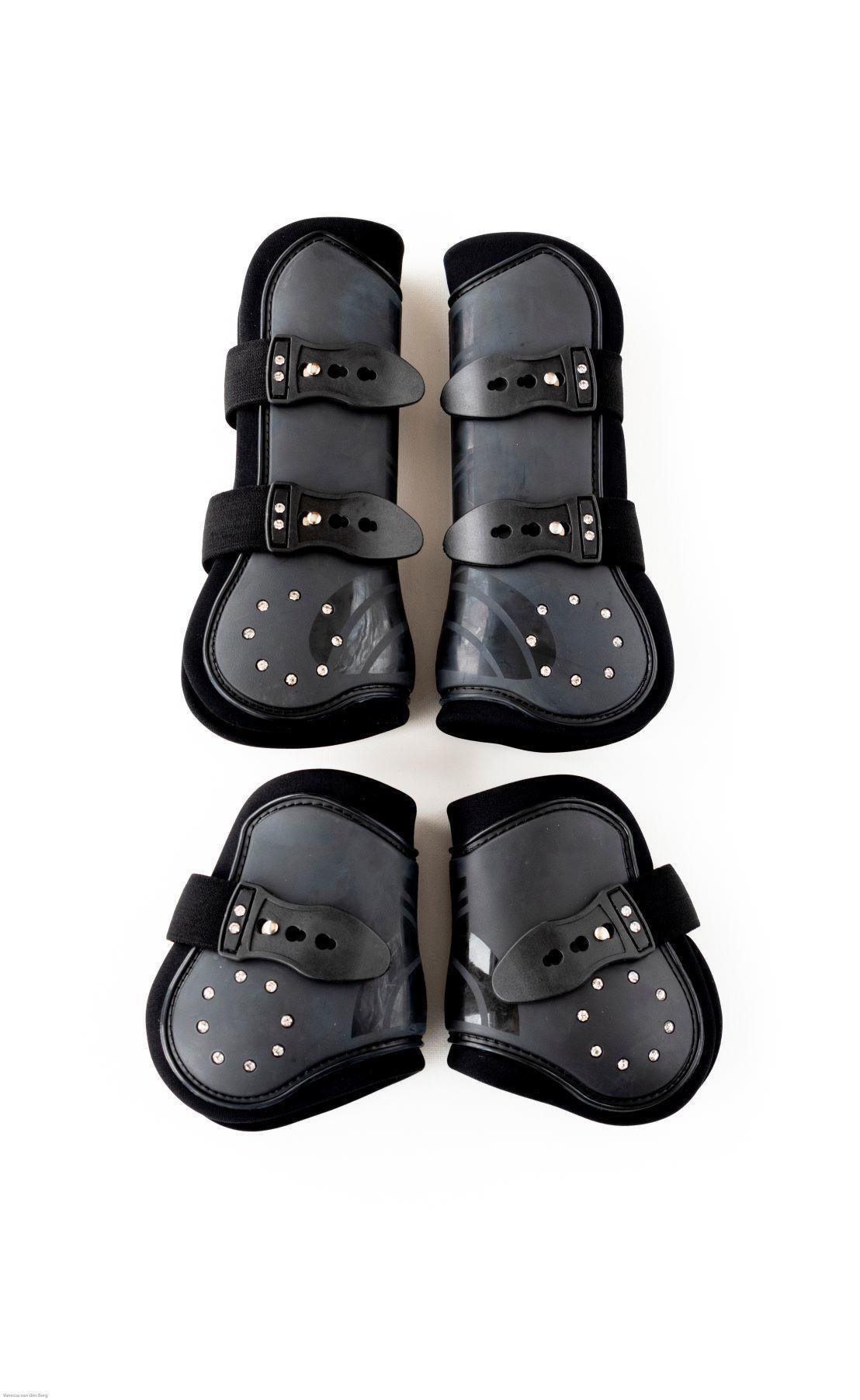 209 Luxury tendon  protection boots glitter shine white pony horse foot protection