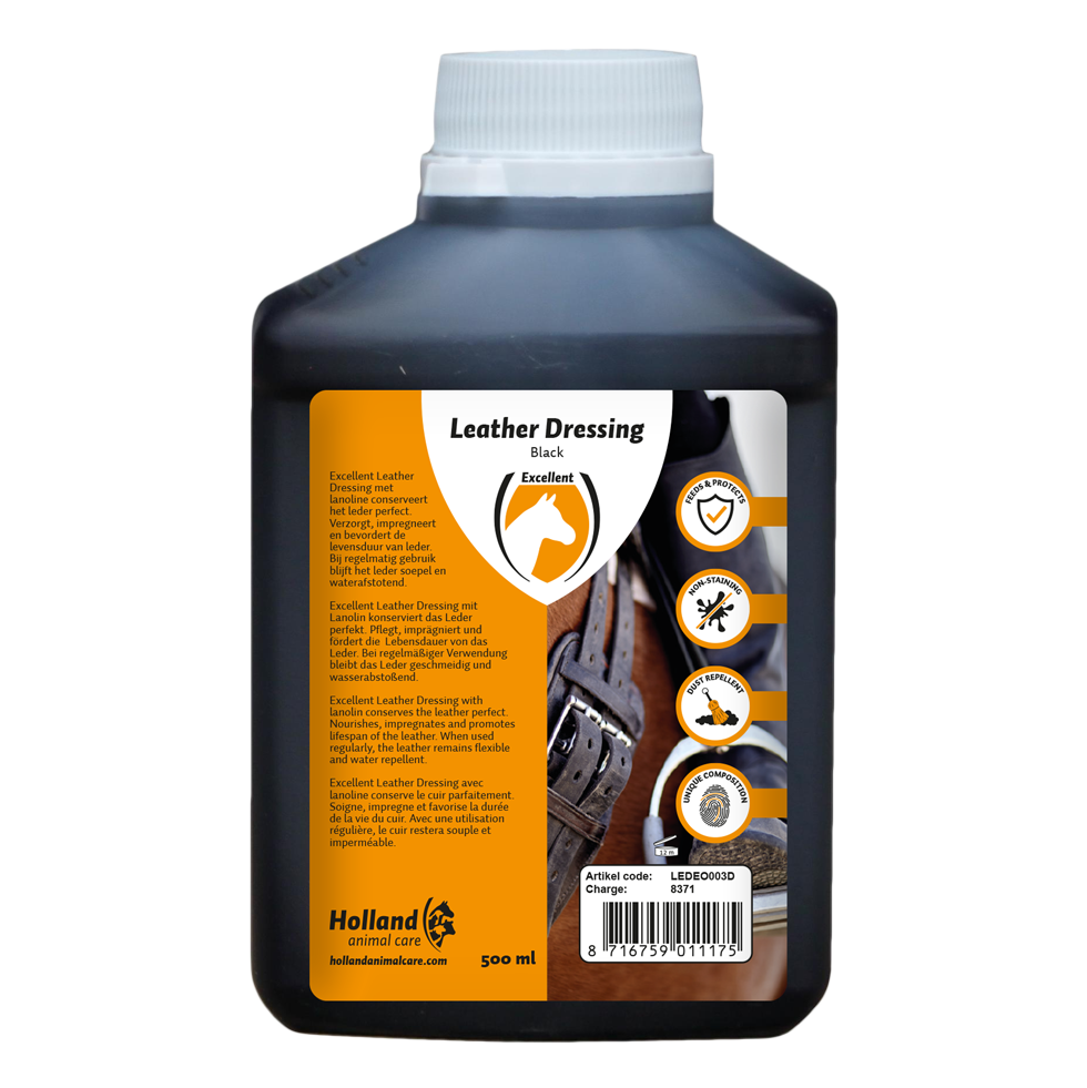 Black leather and saddle oil