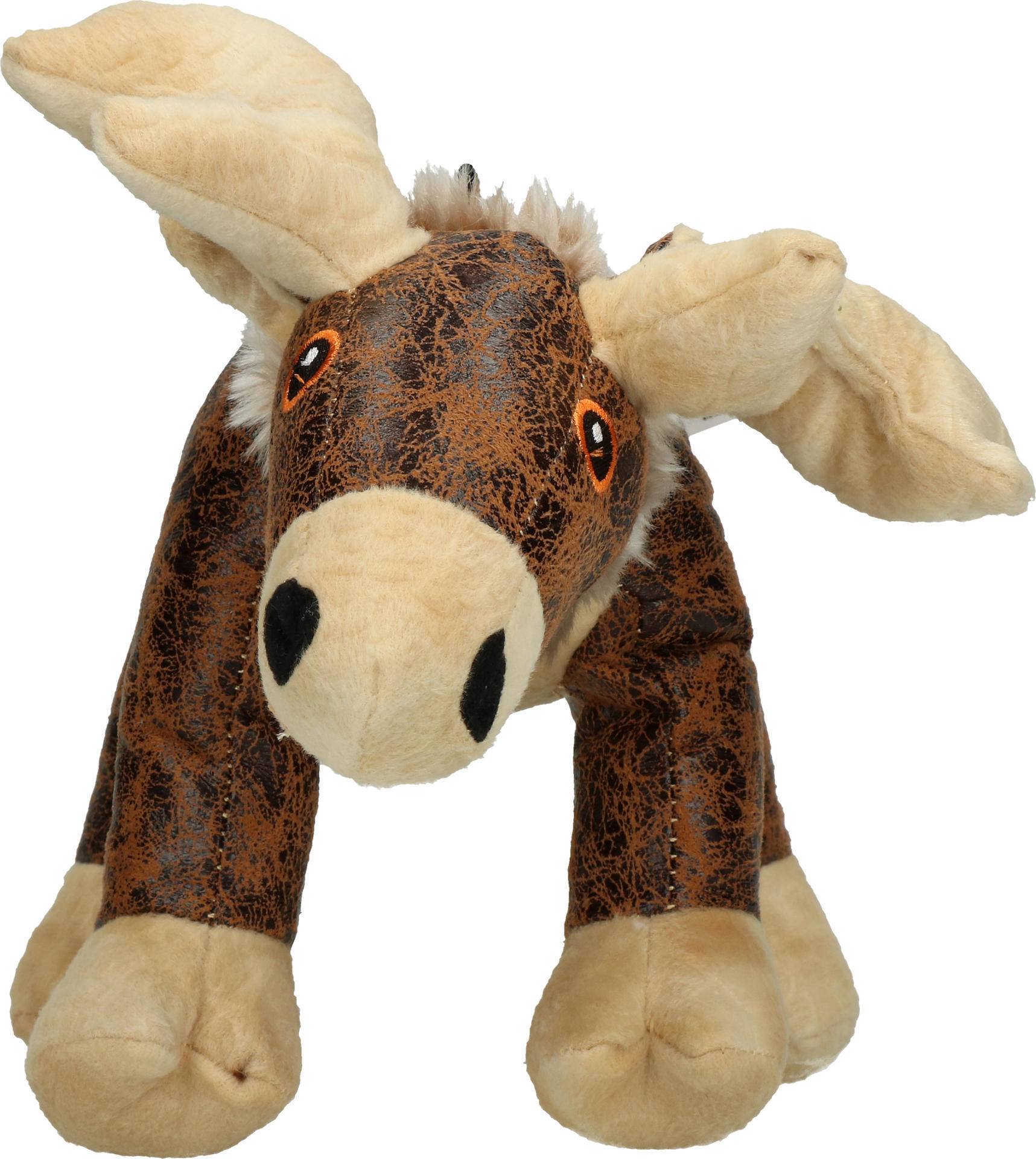 brown moose soft dog toy