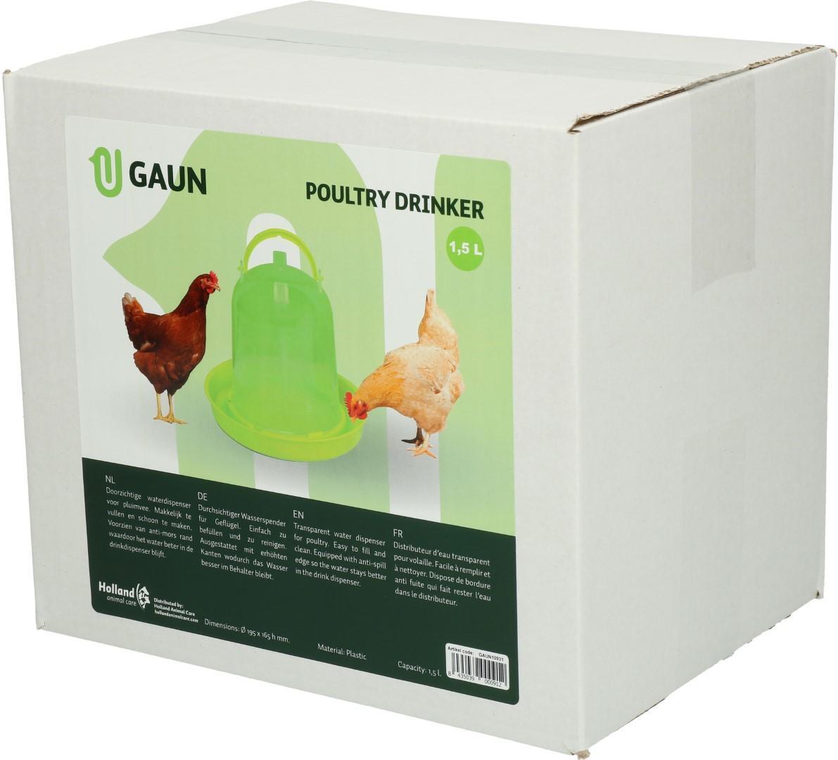 Poultry drinker 1,5 litre, lemon green