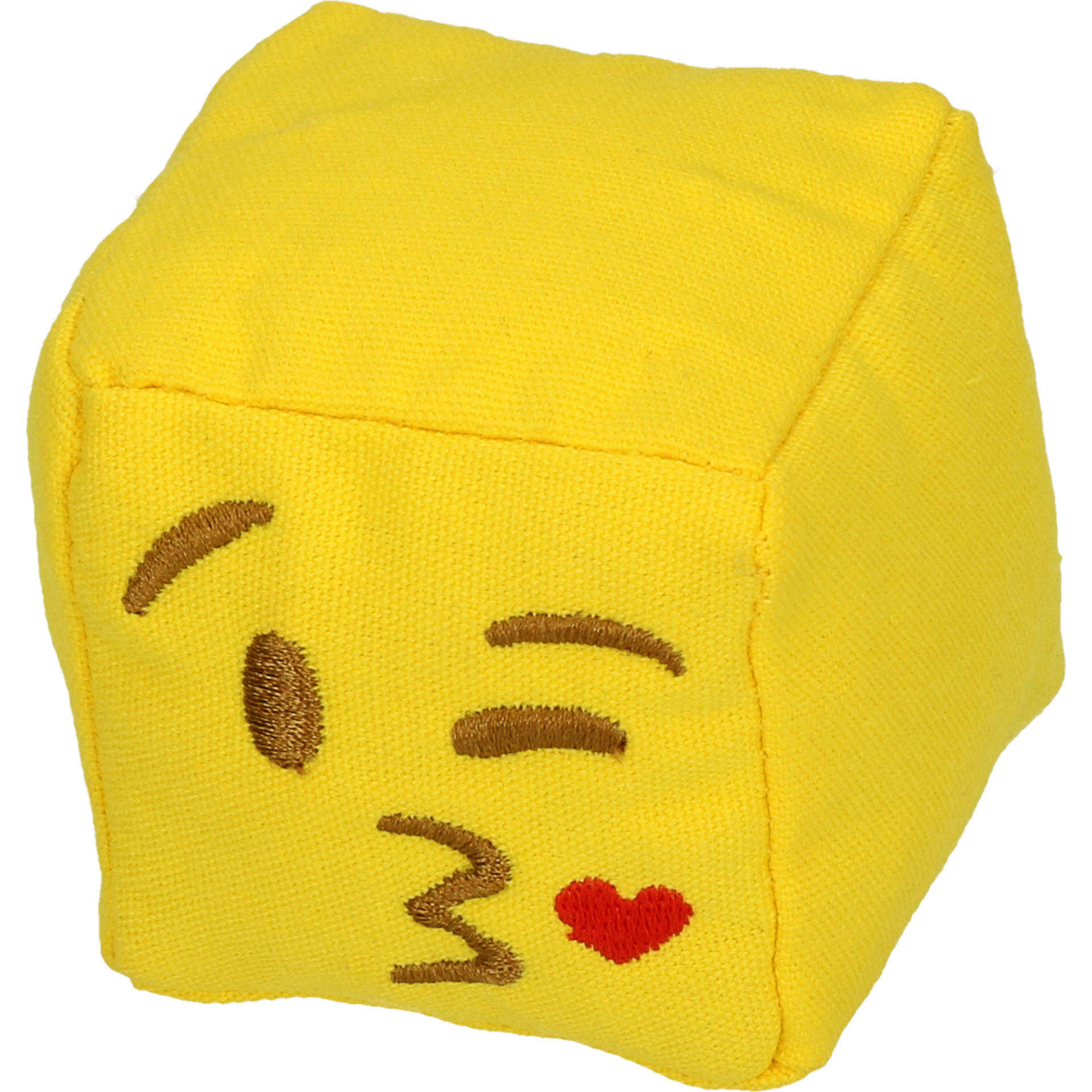 Emoji cat cube Kissy (with MadNip), plush cat toy