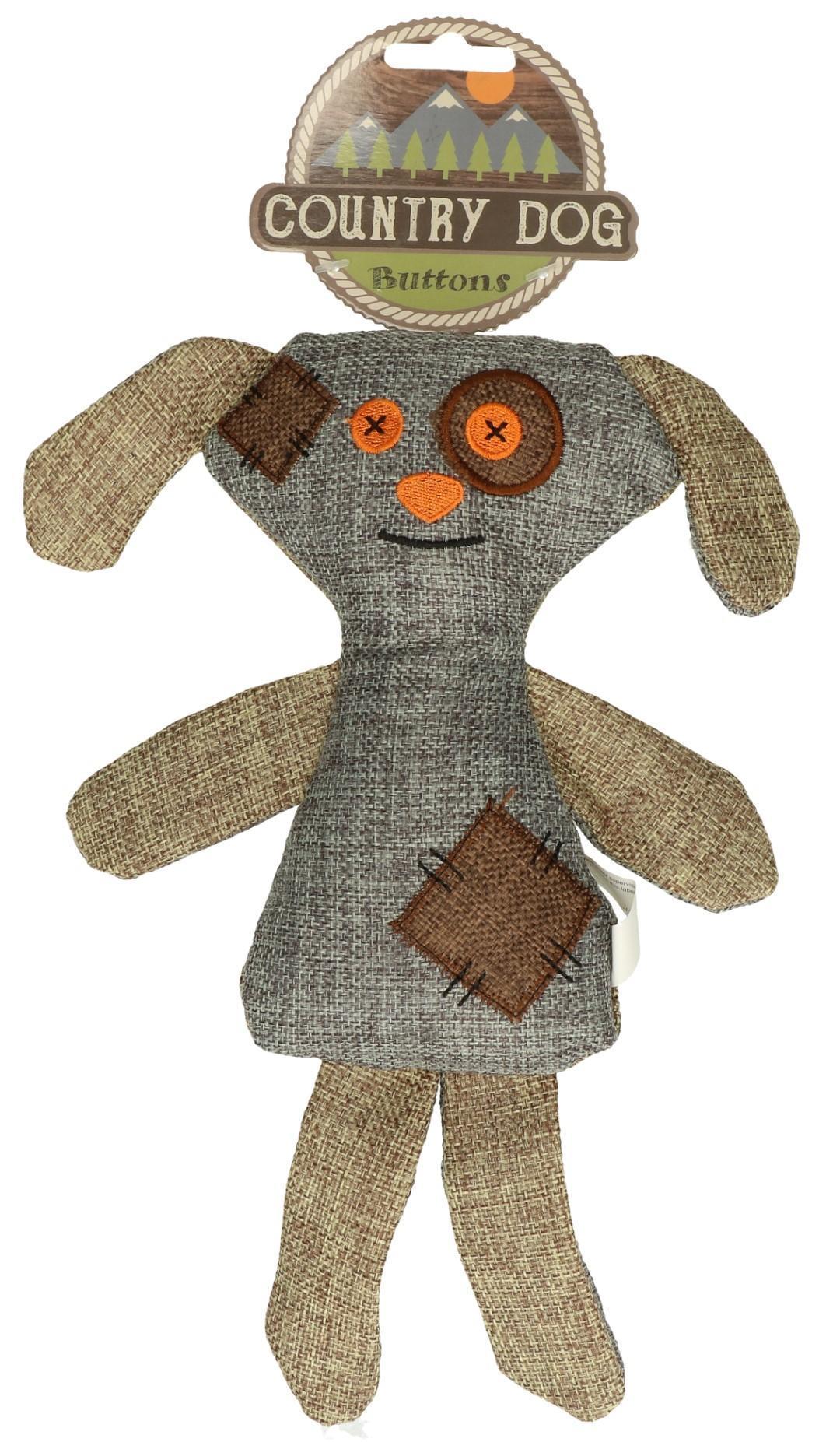 dog with buttons plush dog toy