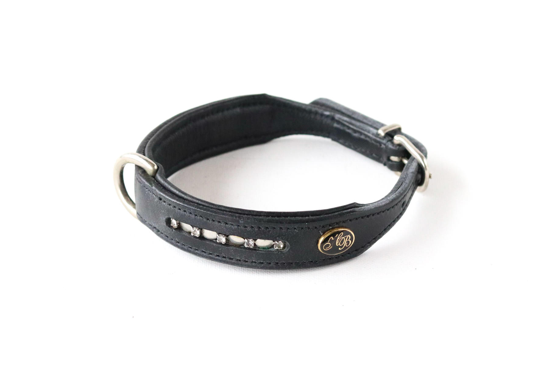 023 Dog Collar Bling Bling 3 Black 40cm leather special collars