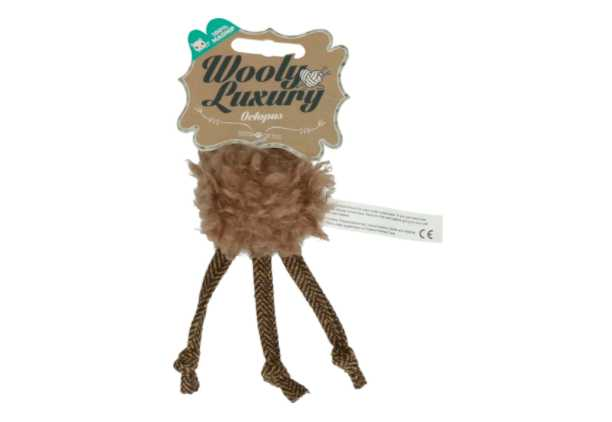 Brown wool cat toy
