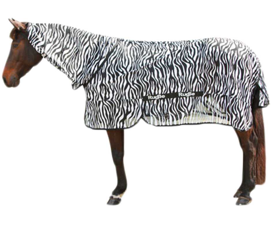 Zebra fly rug with neck
