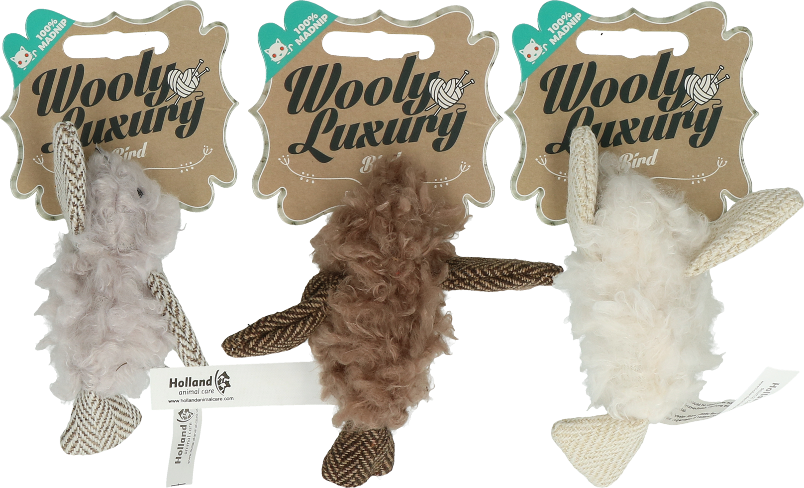 Woolly luxury bird grey cat toy