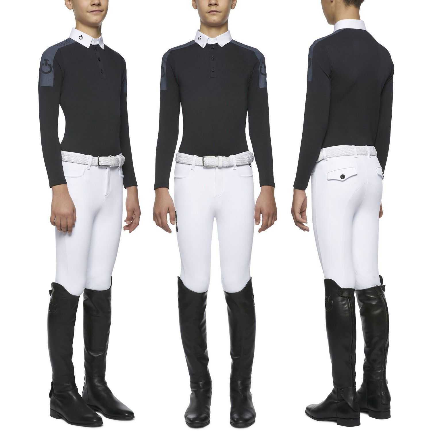 Tech Piquè long sleeve boy rider competition shirt