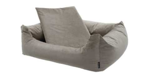Velour light grey dog bed M