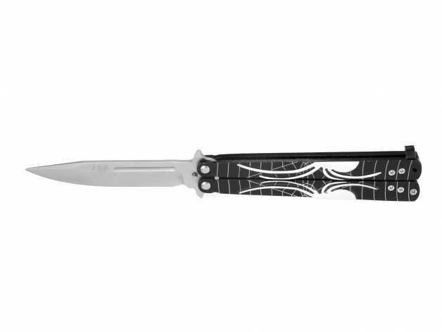 JKR343 butterfly knife with spider pattern