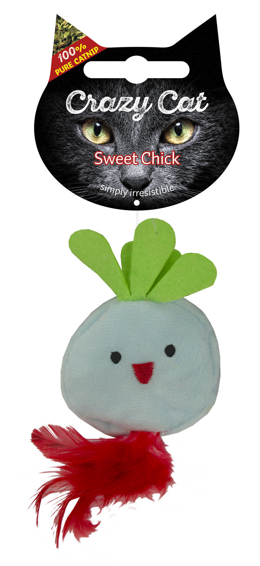 Crazy cat sweet chick with cat root feathered cat toy