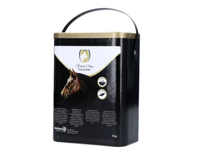 Green clay hoof care powder for horses
