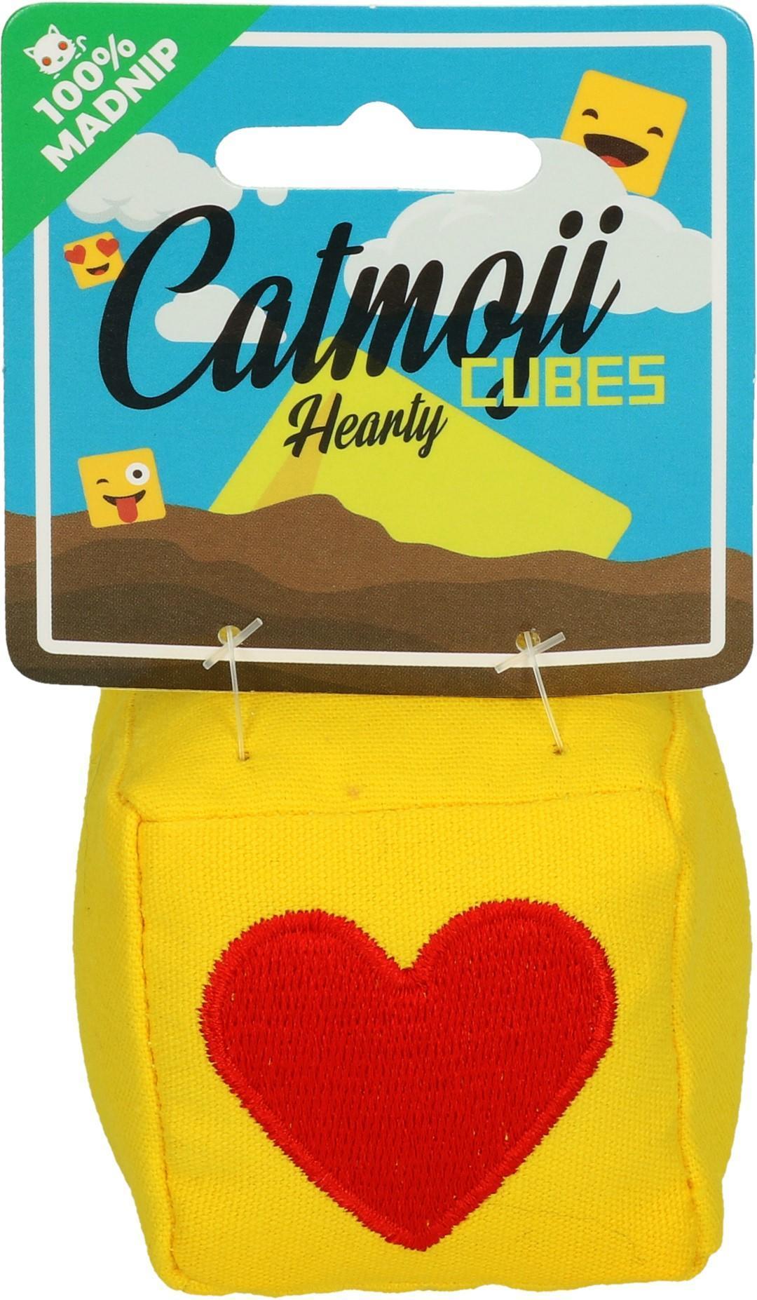 Emoji Cat Cube Hearty cat toy with plush cat root