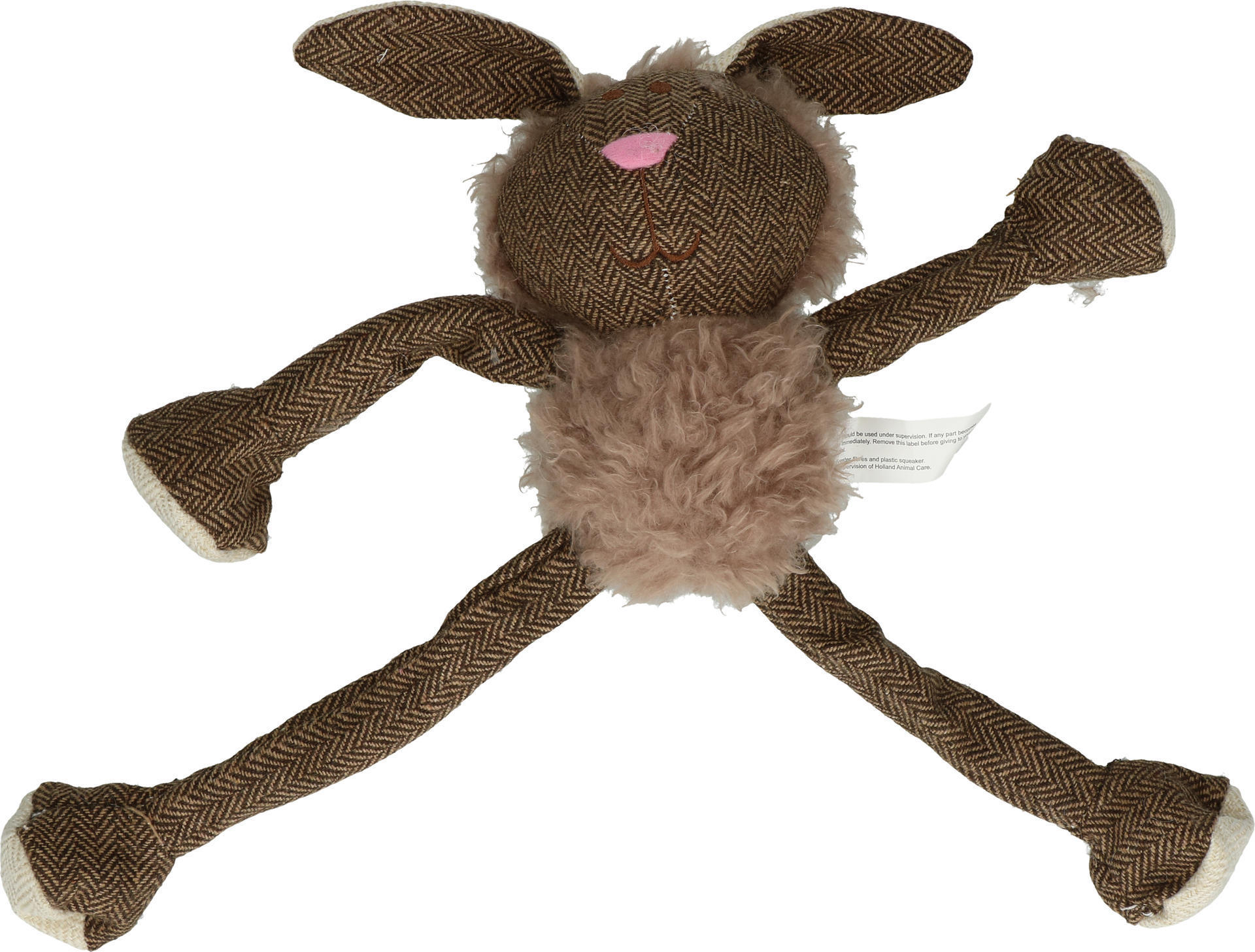 Fluffy brown bunny dog toy plush
