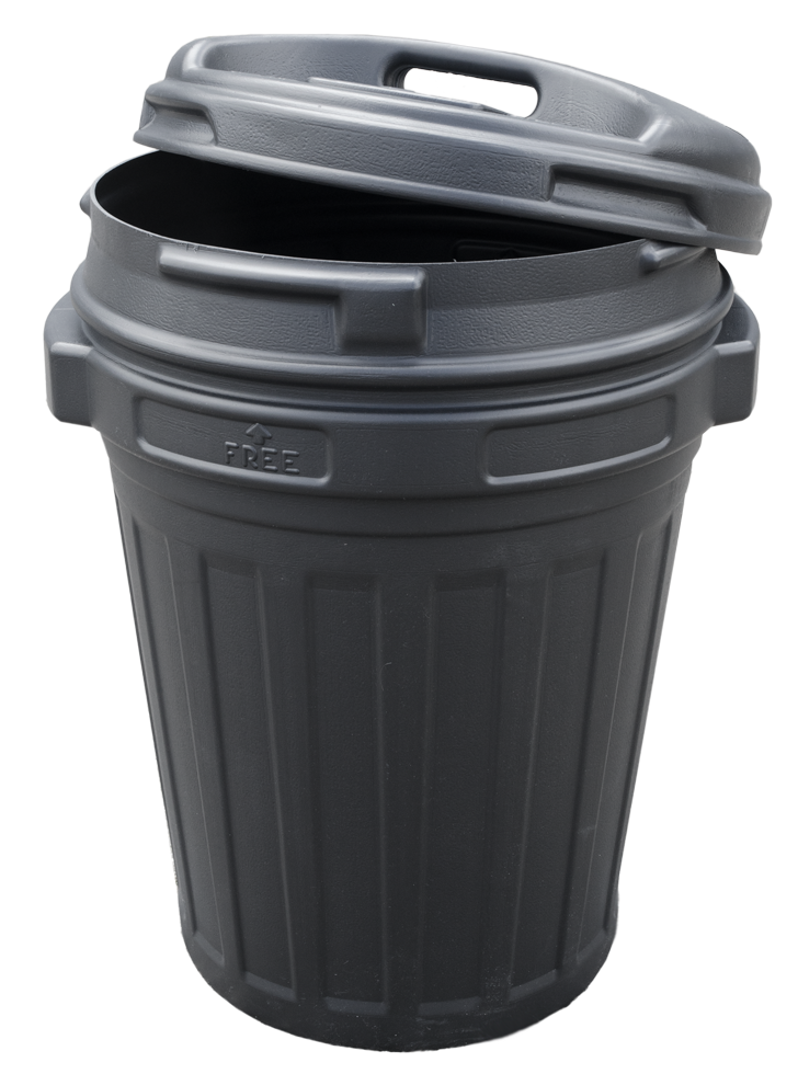 storage bucket with lid black 70 litres