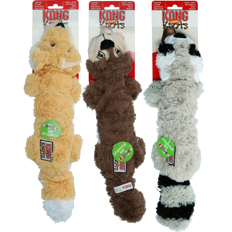 Scrunch fox beeper toy with rope inside M L dog toy