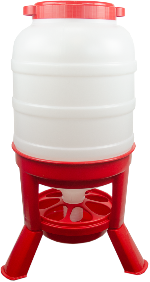 Poultry feeder with feet 40 litres red hopper