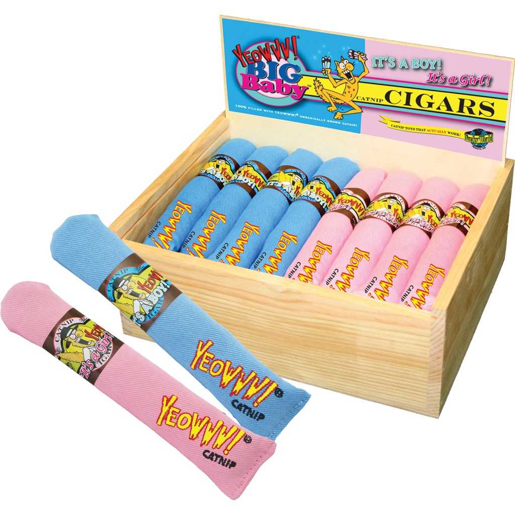 Pink Blue Combo Box (24 st), cigar fully filled with catnip