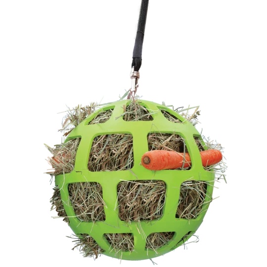 Flexible ball hay feeder for horses 22 cm green
