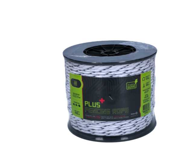 Plus fencing braid 5 mm white and black 200 m barn livestock electric fence tape
