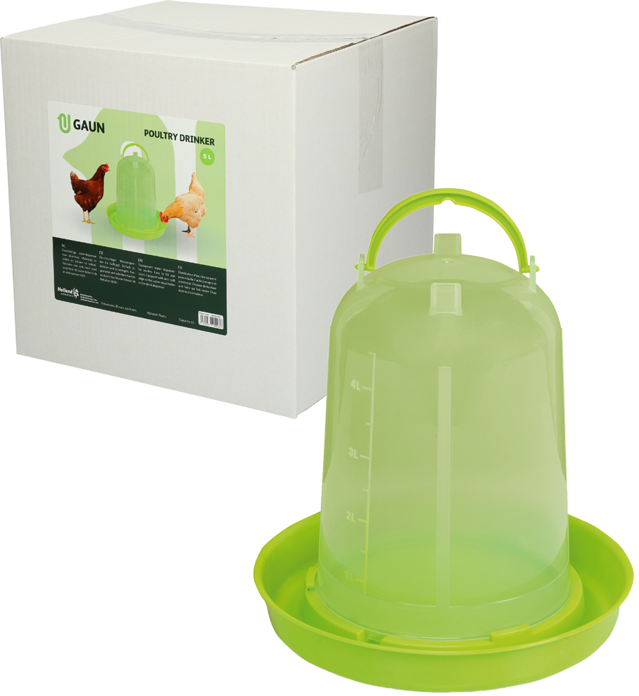Poultry drinker 5 l green lemon