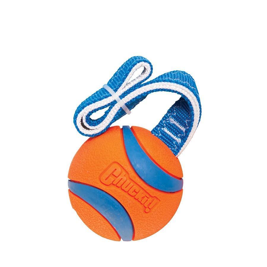 Dog ball with rope 7cm