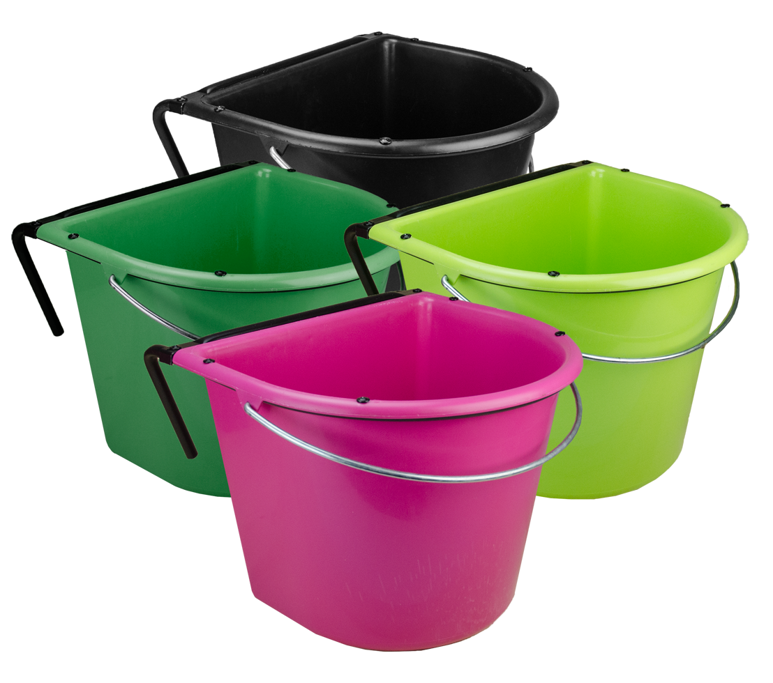 15 Litre Feeding Trough with Hook Handle Black Barn Livestock Feeding Drinking Technology Feeding Bowls