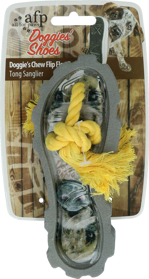 Dog chew toy grey shoes with yellow rope dog toy