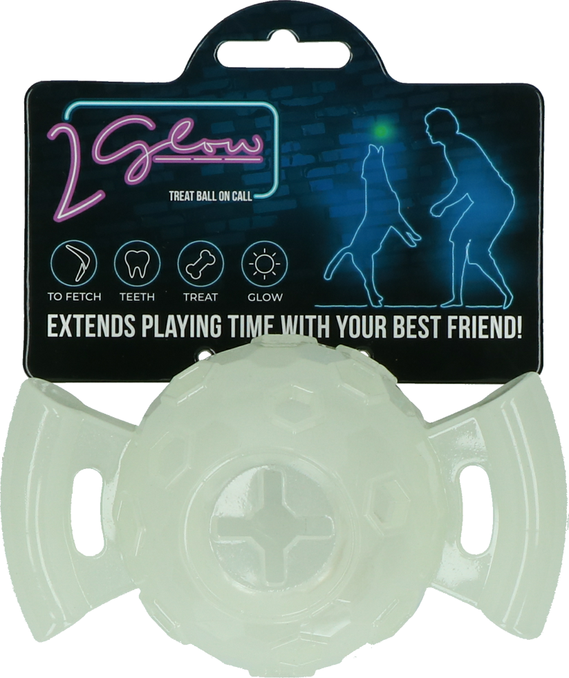 Treat light up dog ball with handles