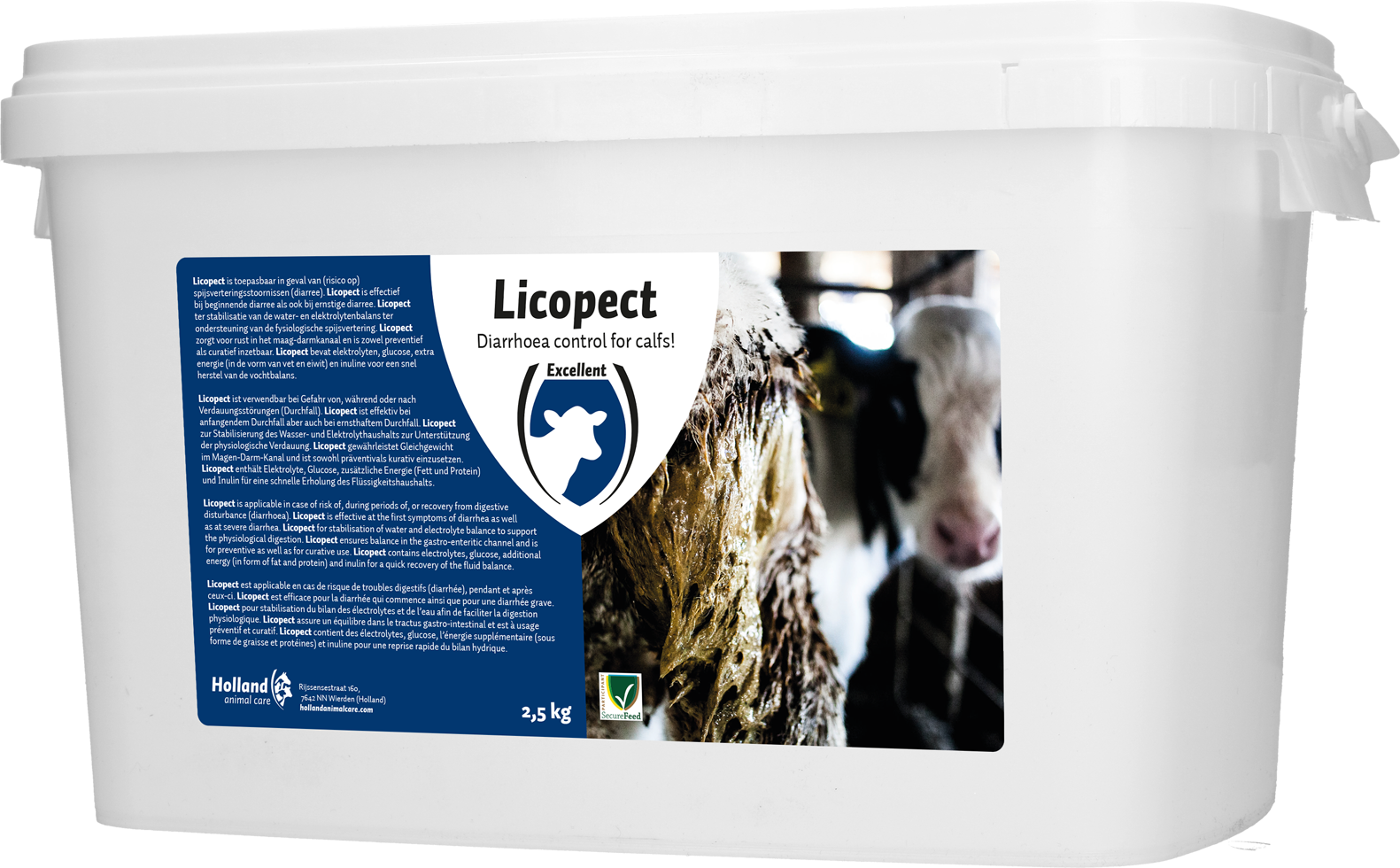 Licopect against diarrhoea, cattle calf rearing