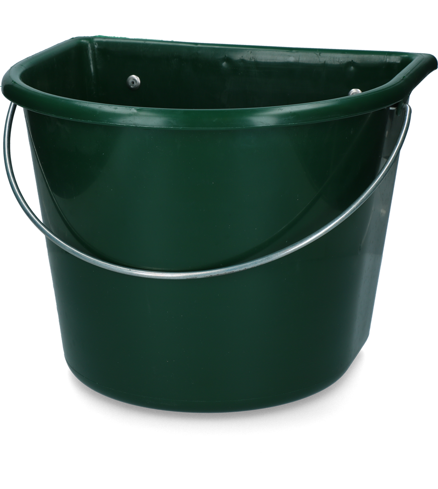 15 l feeding trough with hooks with steel handle green barn livestock feeding drinking technology feeding bowls