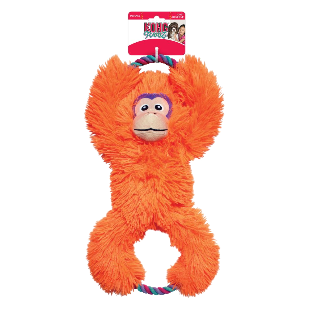 Whistling monkey with rope XL plush dog toy