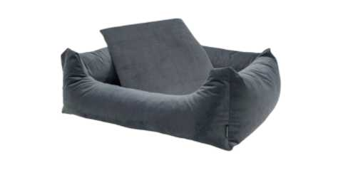 Velour grey dog bed M