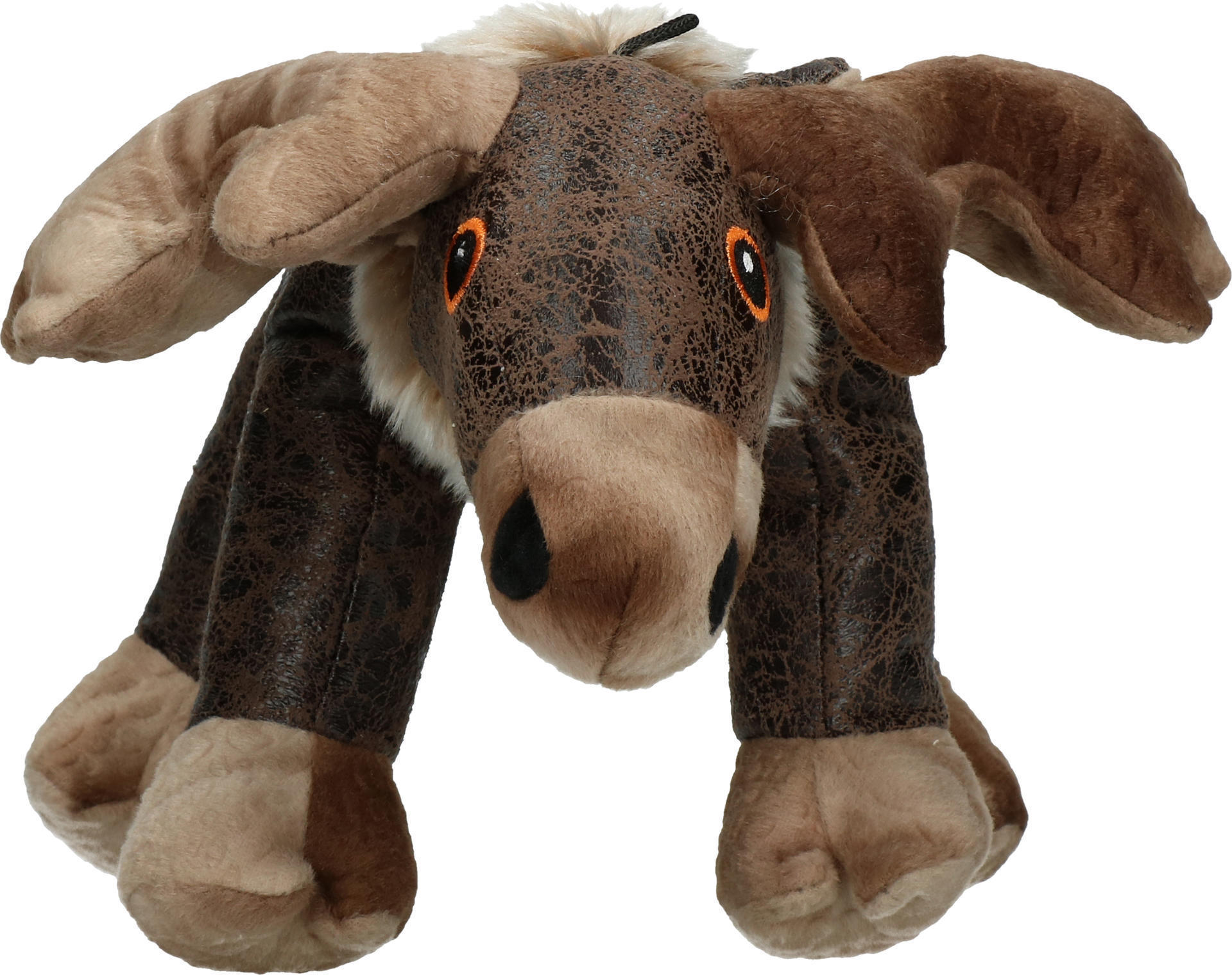 dark brown moose soft dog toy