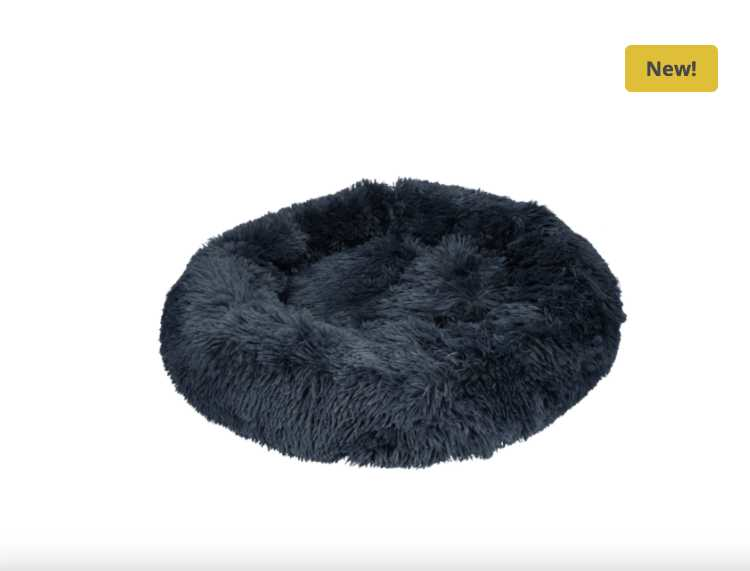 Plush dog bed 100cm dark grey