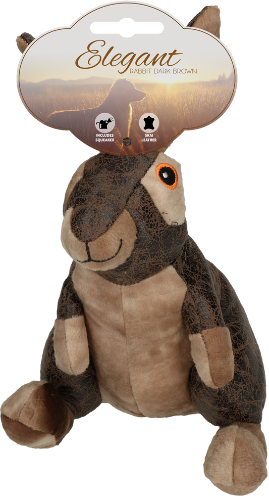 dark brown rabbit soft dog toy