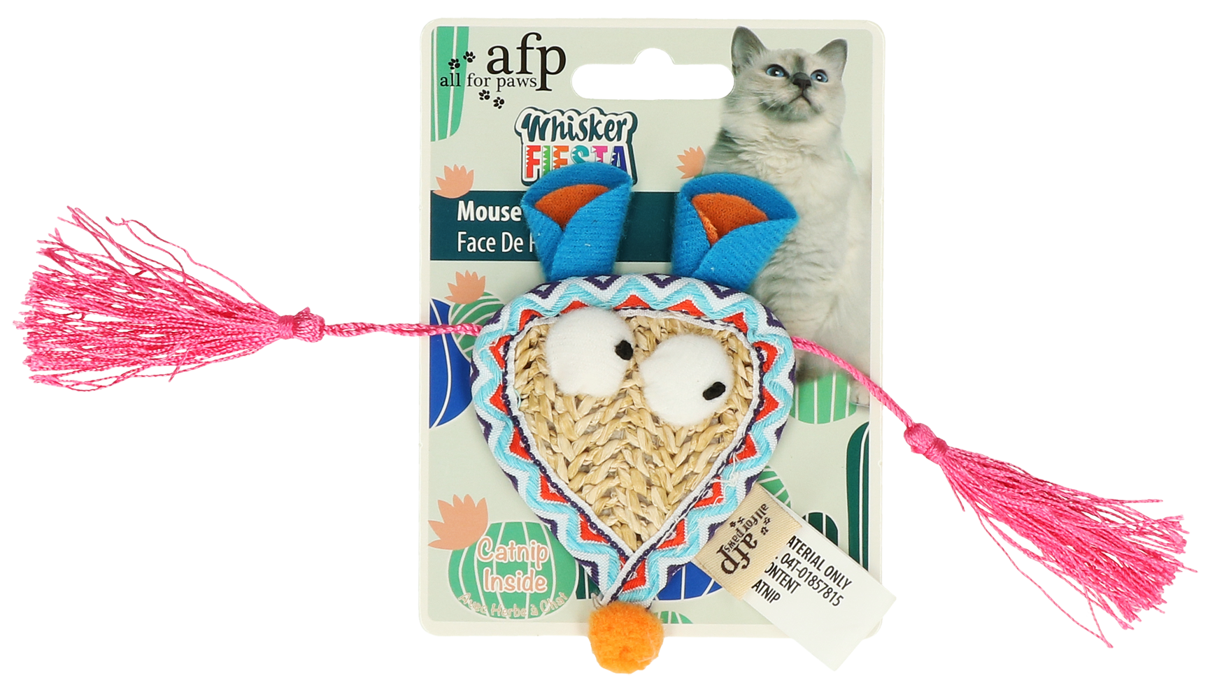 Whisker Fiesta mouse-faced cat toy