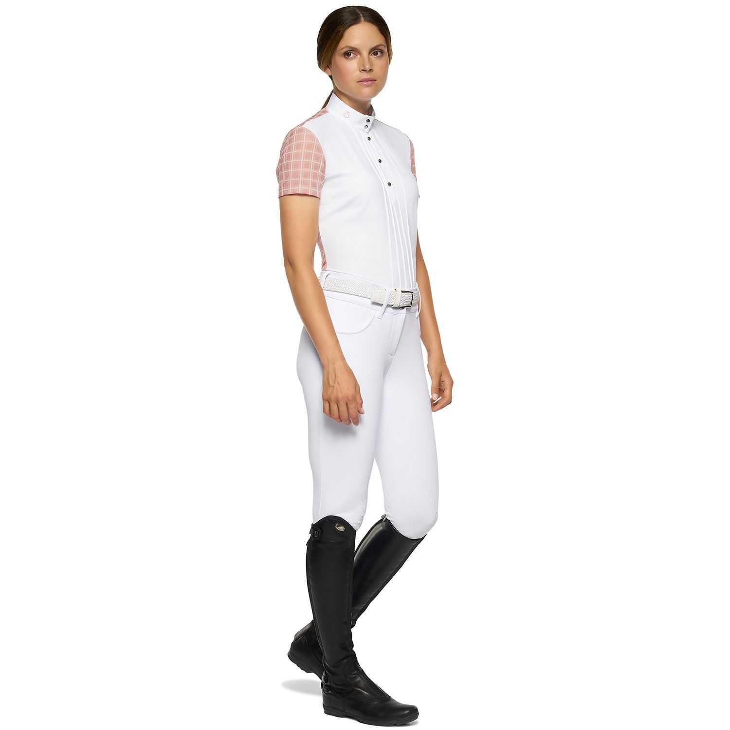 Woman  rider competition shirt pleated in front