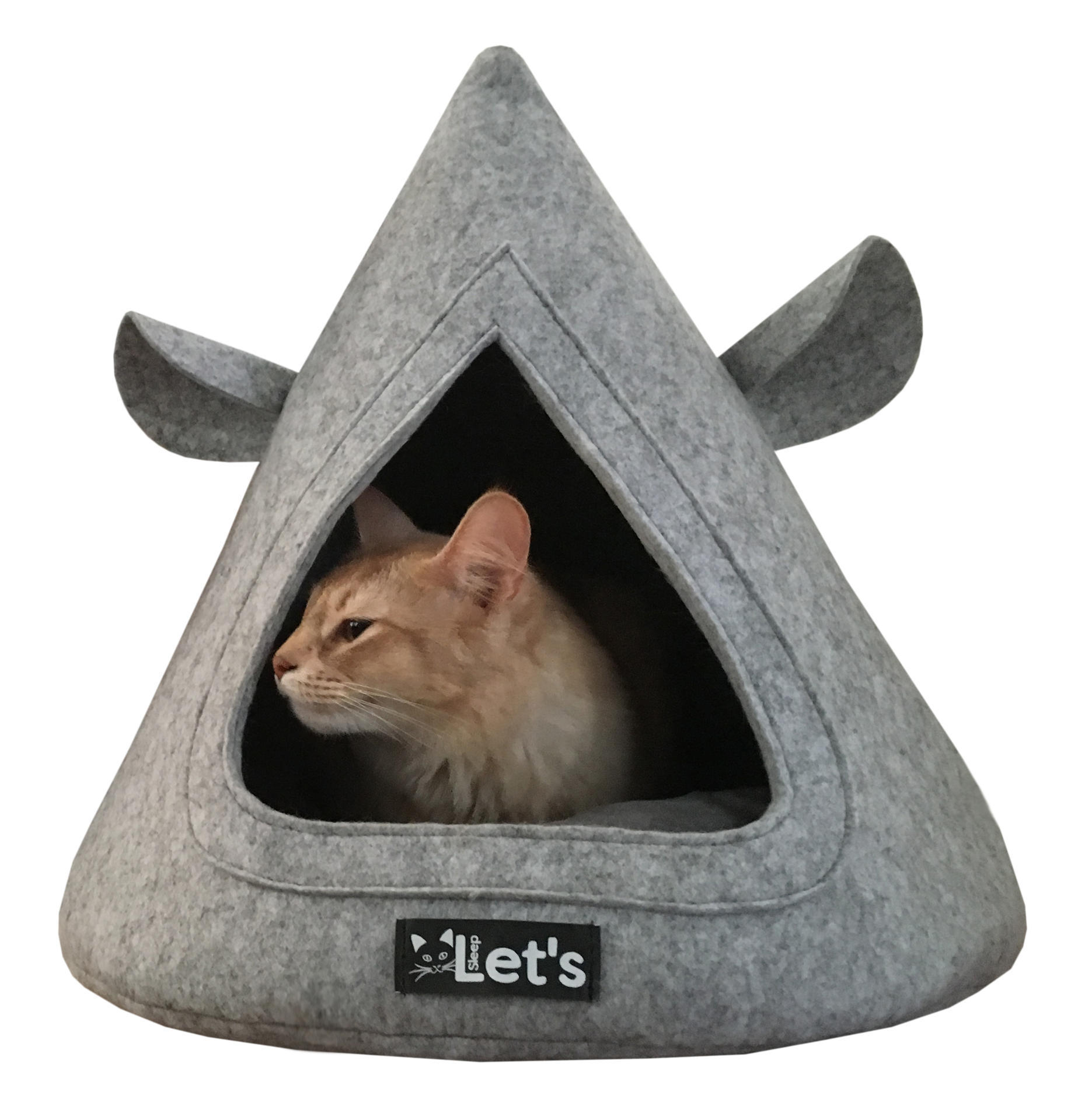 Let's sleep Pet Cave TeePee Grey cat bed