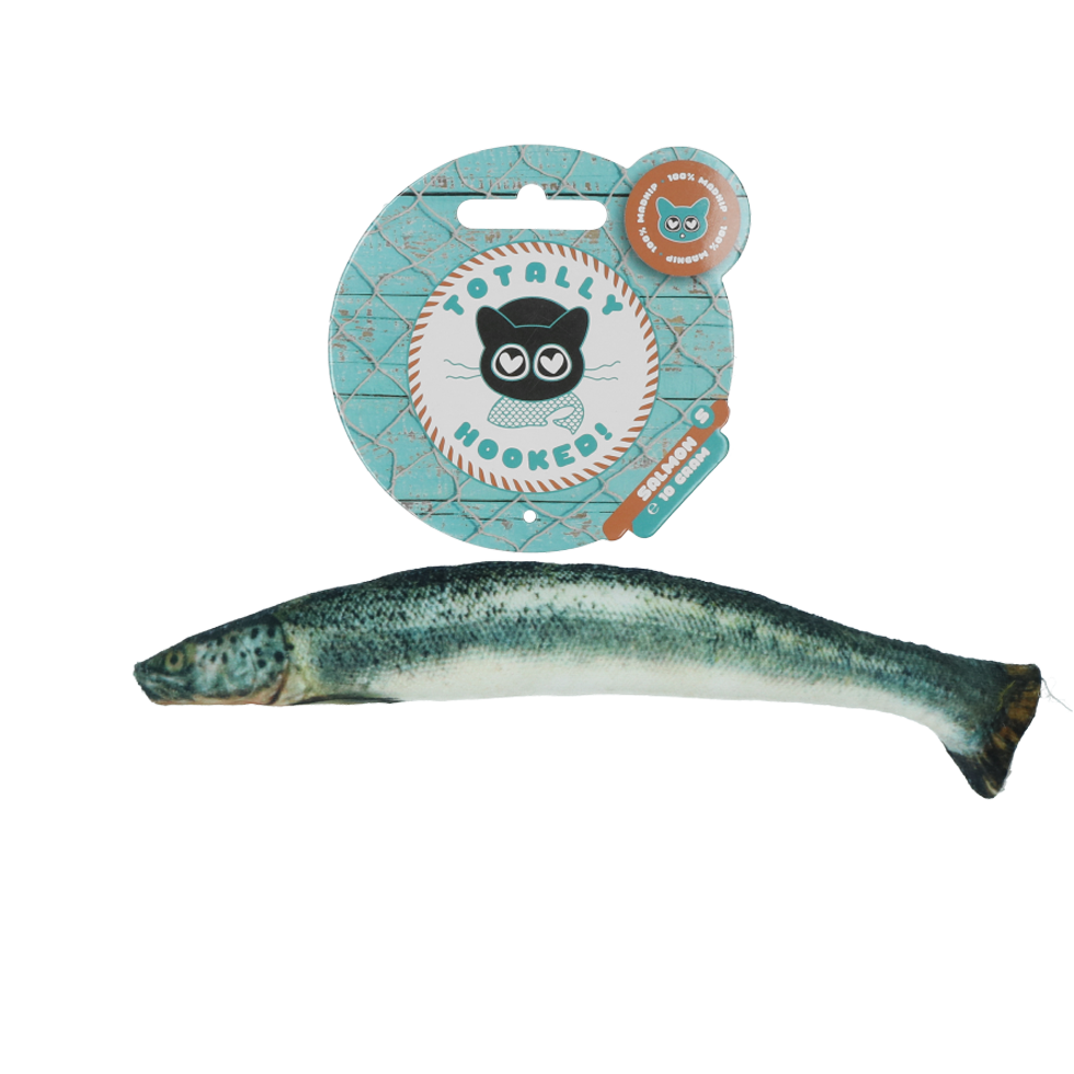 Fully crochet salmon S 20cm cat toy