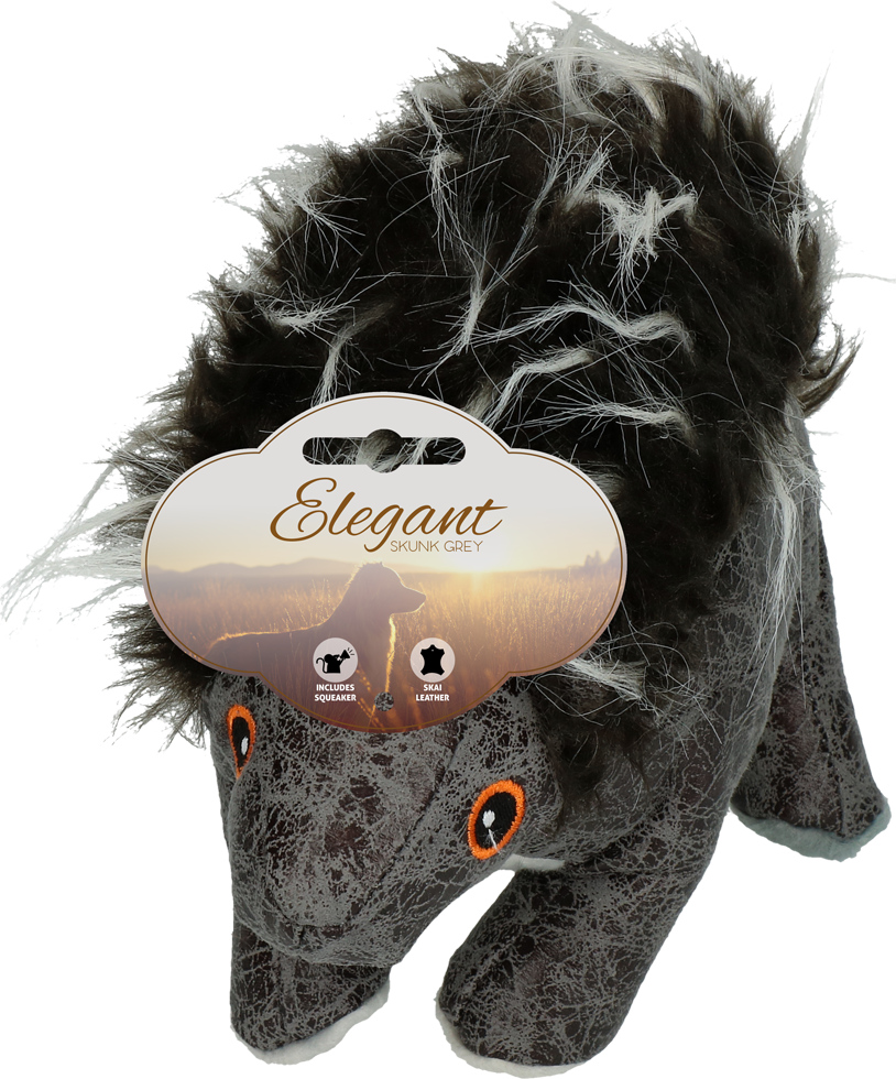 grey badger soft dog toy