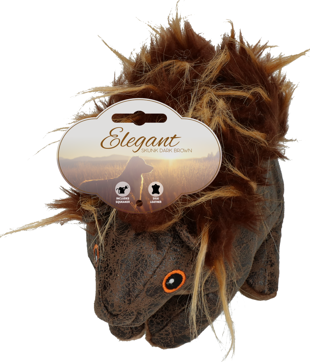 dark brown badger soft dog toy