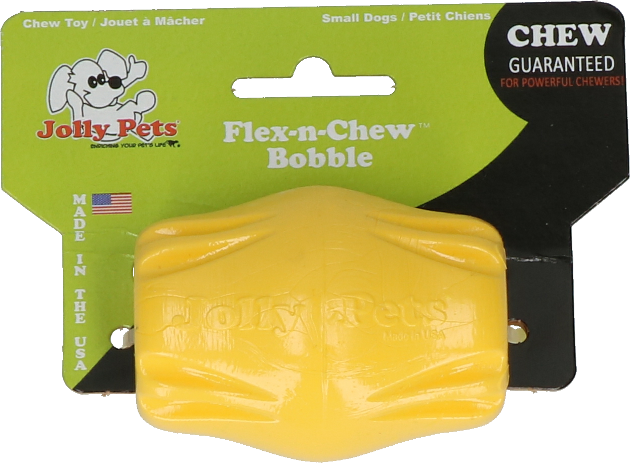 Flex-n-Chew oval chew toy yellow small dog toy