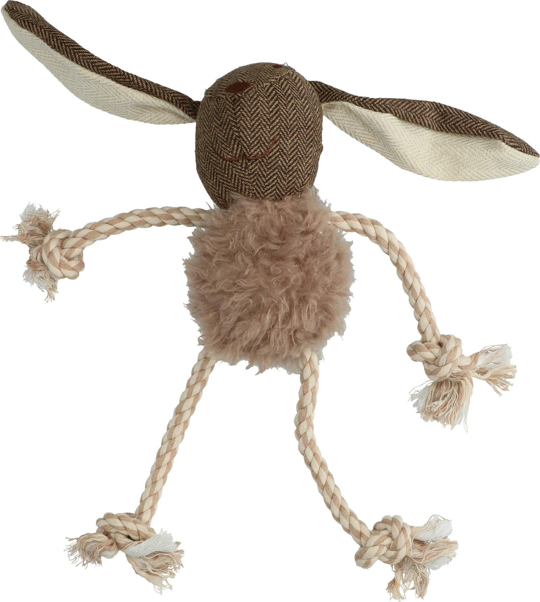 Bunny with rope dog toy plush