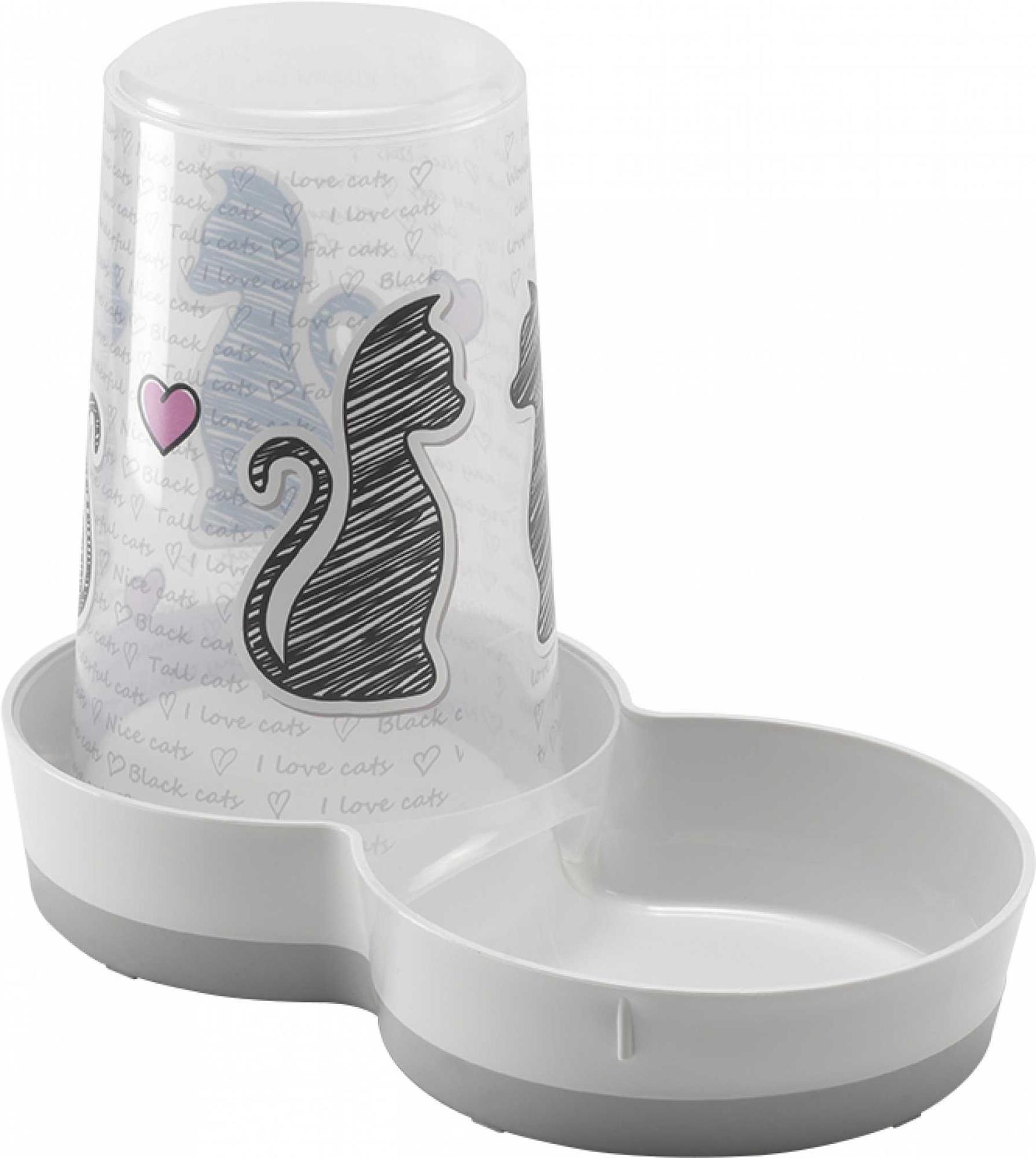 Cat feeding drinking bowl 2in1 1,5 l automatic feeder
